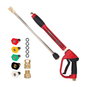 5000 Psi High Pressure Washer Gun With Extension Wand Car Foam Gun With 5 Nozzle Tips Set